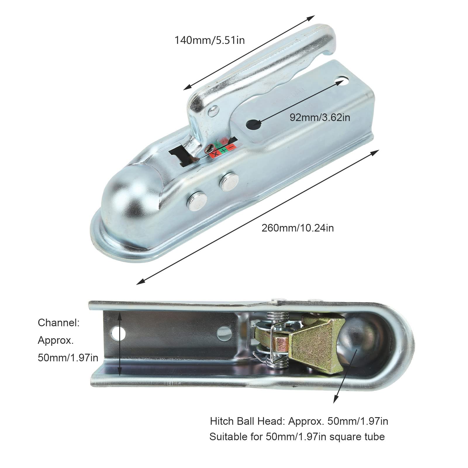 Amazon.co.jp: Nutriess トレーラーヒッチボールカプラー 50mm角